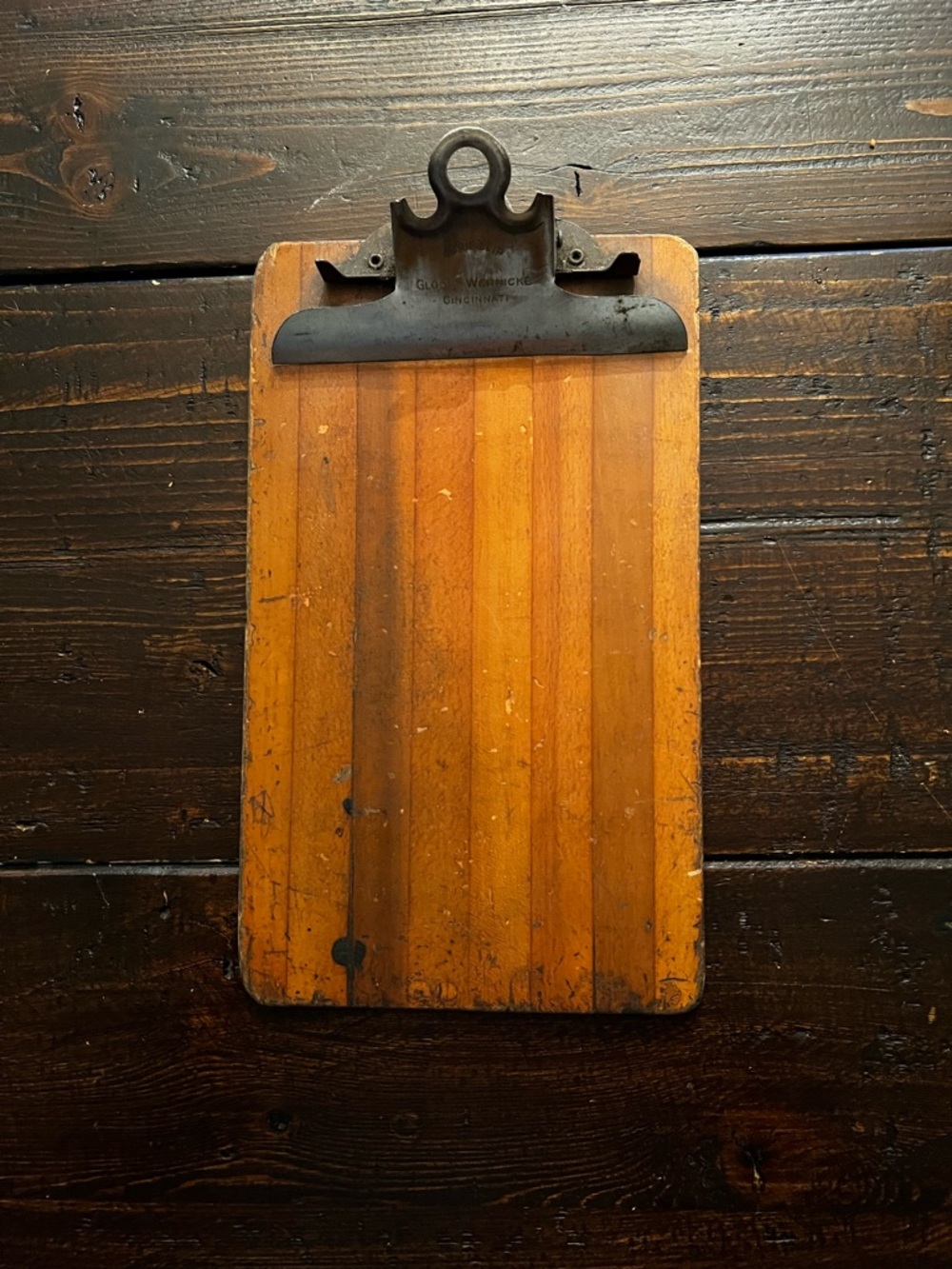 Vintage Wooden Clipboard with Metal Clip - Honey Brown